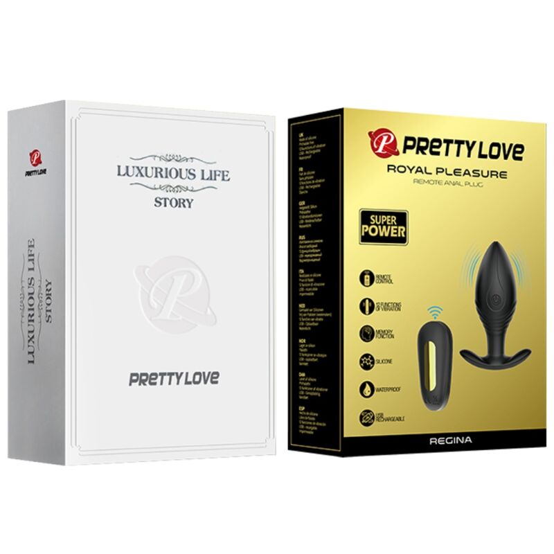 PRETTY LOVE REGINA PLUG ANAL VIBRADOR RECARGABLE NEGRO