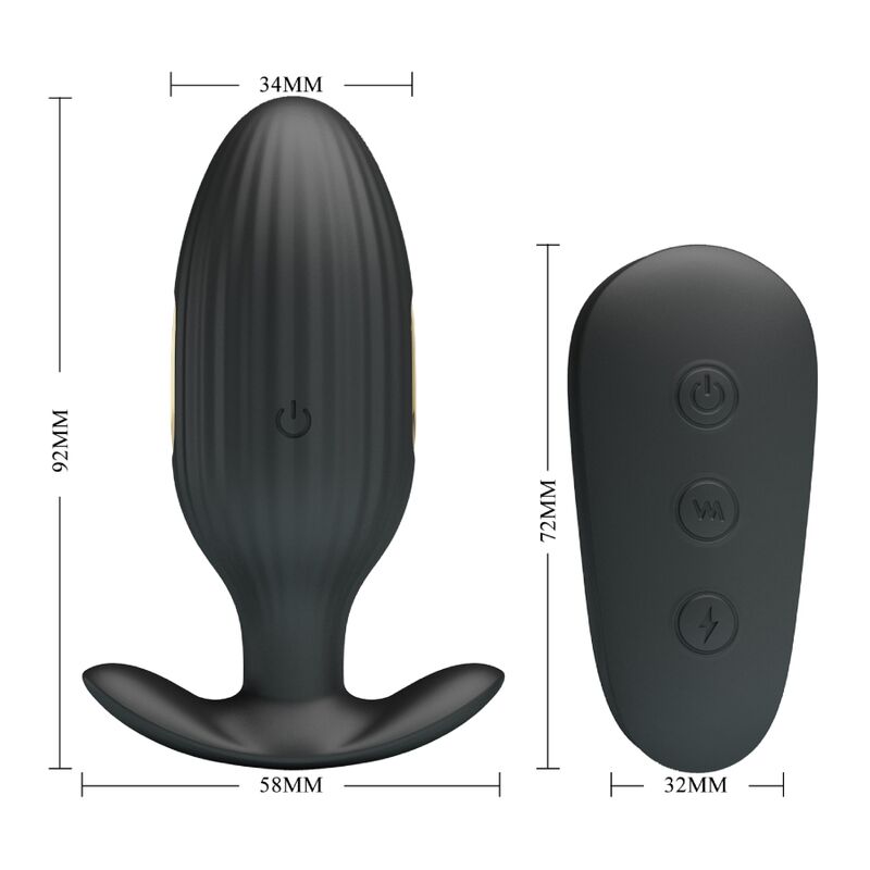 PRETTY LOVE KELLY PLUG ANAL VIBRADOR RECARGABLE NEGRO