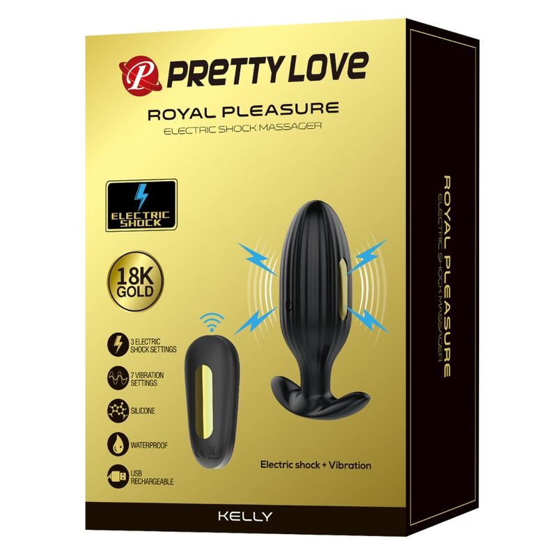 PRETTY LOVE KELLY PLUG ANAL VIBRADOR RECARGABLE NEGRO