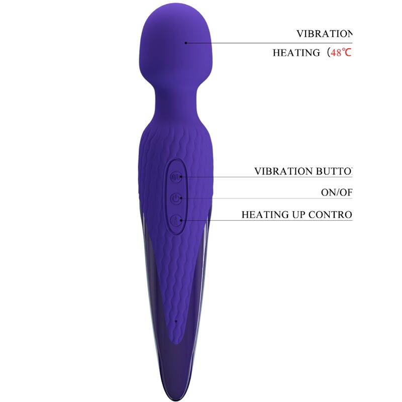 PRETTY LOVE ANTONY YOUTH VIBRADOR WAND EFECTO CALOR VIOLETA