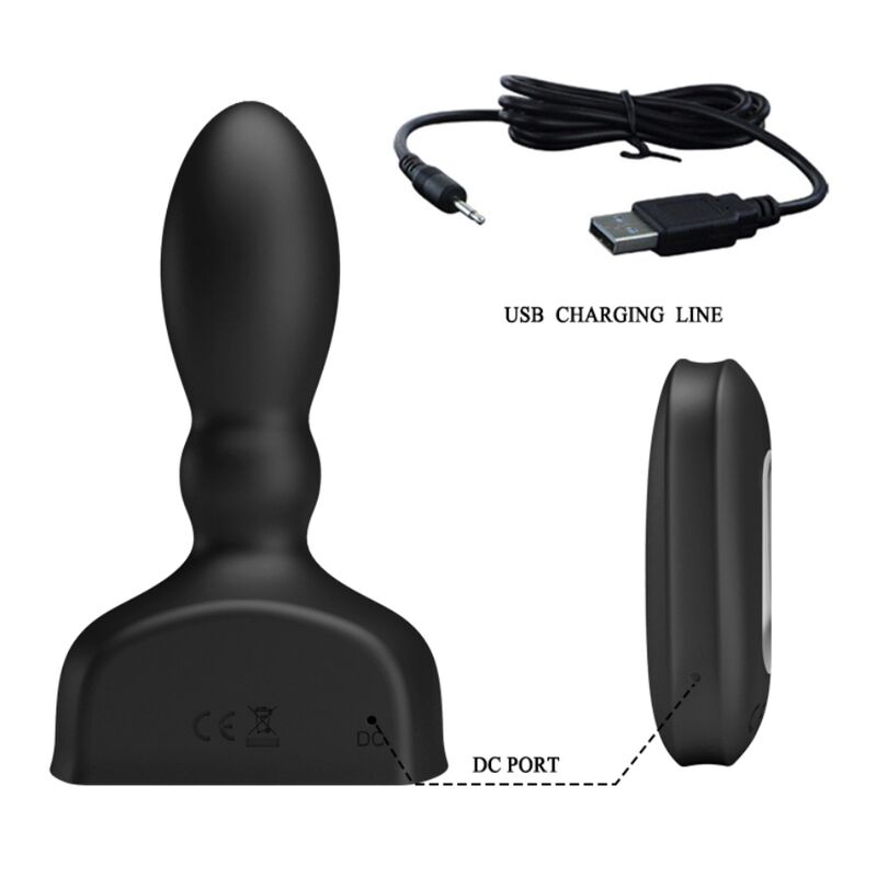 MR PLAY PLUG ANAL HINCHABLE NEGRO CONTROL REMOTO