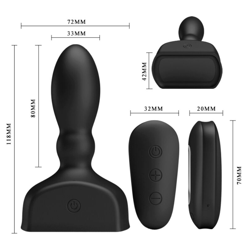 MR PLAY PLUG ANAL HINCHABLE NEGRO CONTROL REMOTO