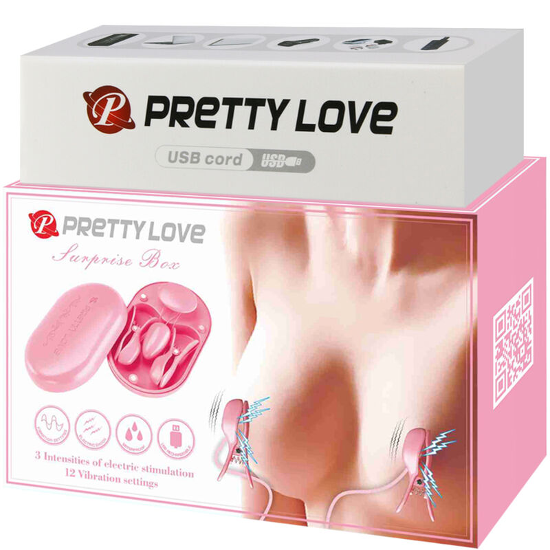 PRETTY LOVE SURPRISE BOX PINZAS ELECTRO ESTIMULACION ROSA