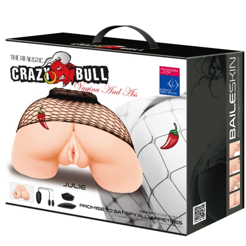 CRAZY BULL VAGINA Y ANO CON MALLA REALISTA CON VIBRACION