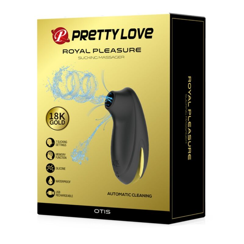 PRETTY LOVE SUCCIONADOR MASAJEADOR DE LUJO RECARGABLE NEGRO