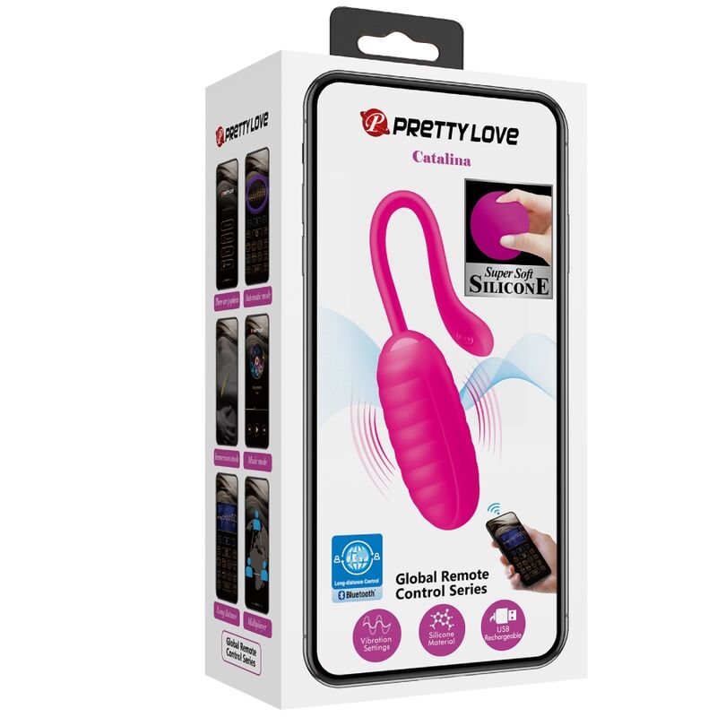 PRETTY LOVE CATALINA HUEVO VIBRADOR RECARGABLE ROSA