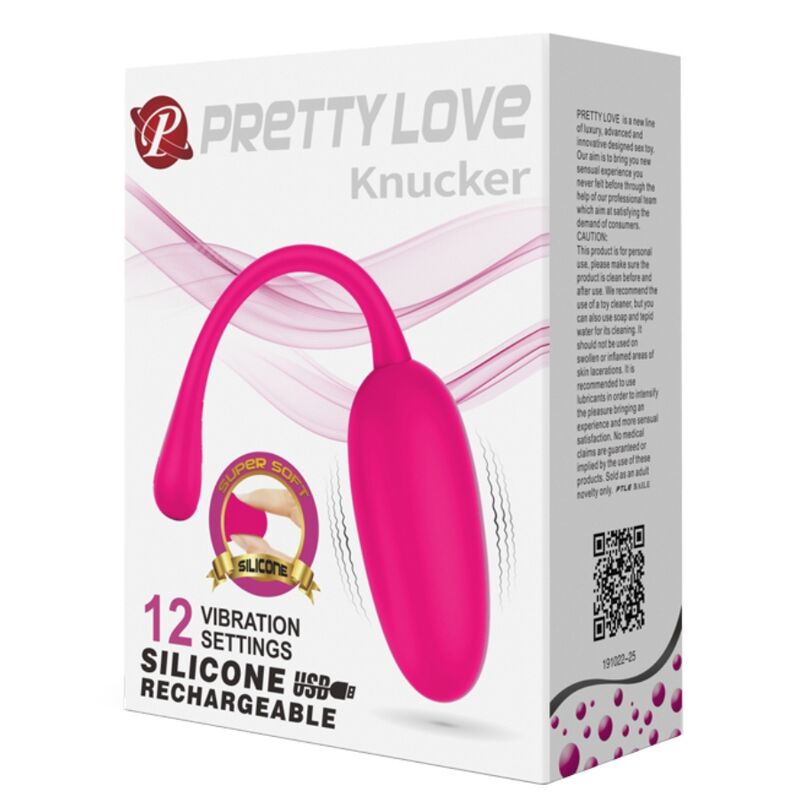 PRETTY LOVE KNUCKER HUEVO VIBRADOR RECARGABLE ROSA