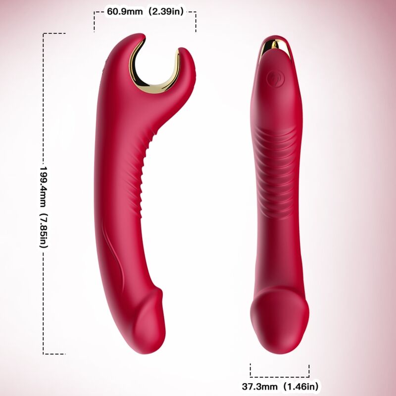 ARMONY PRINCE DILDO VIBRADOR ROTADOR ROJO