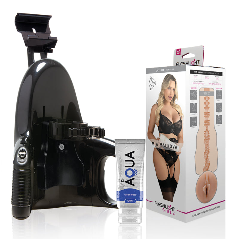 FLESHLIGHT MIA MALKOVA VAGINA LVL UP UNIVERSAL LAUNCH LUBRICANTE AQUA QUALITY 50 ML