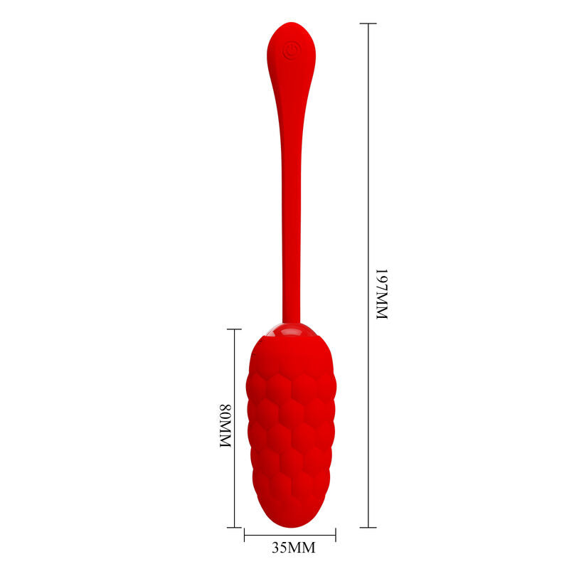 PRETTY LOVE HUEVO VIBRADOR CON TEXTURA MARINA RECARGABLE ROJO