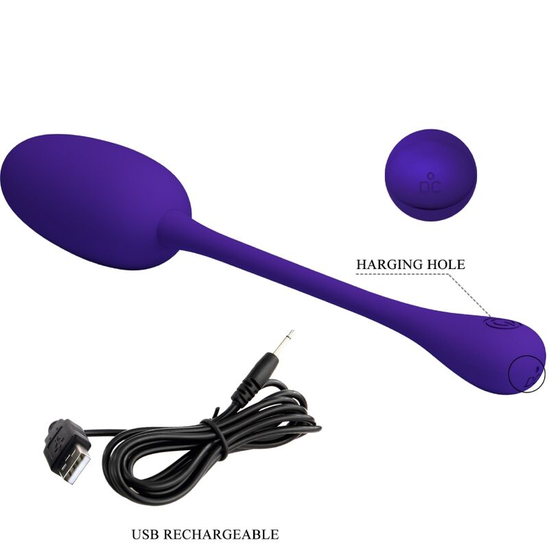 PRETTY LOVE KNUCKER HUEVO VIBRADOR RECARGABLE LILA