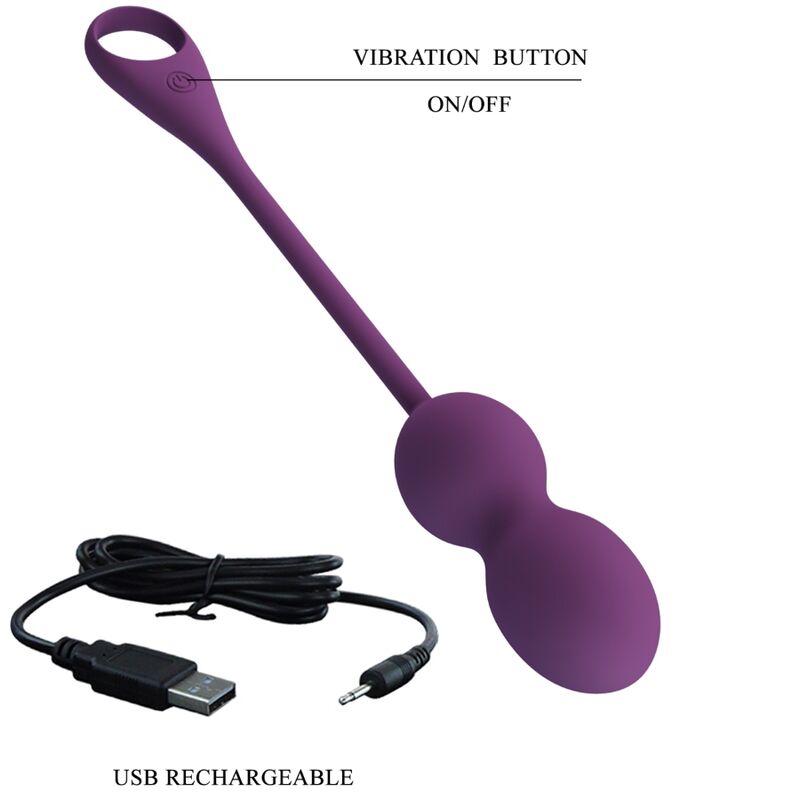 PRETTY LOVE ELVIRA KEGEL BALLS APP CONTROL REMOTO MORADO