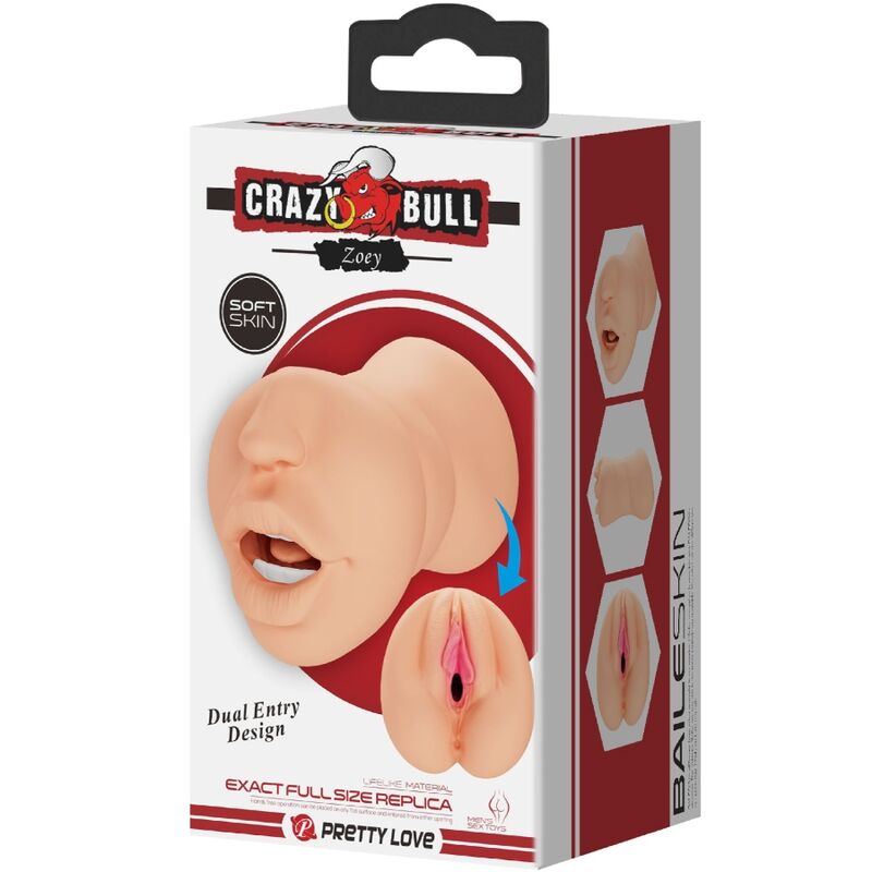 CRAZY BULL ZOEY MASTUBADOR EN FORMA DE VAGINA DOBLE ENTRADA