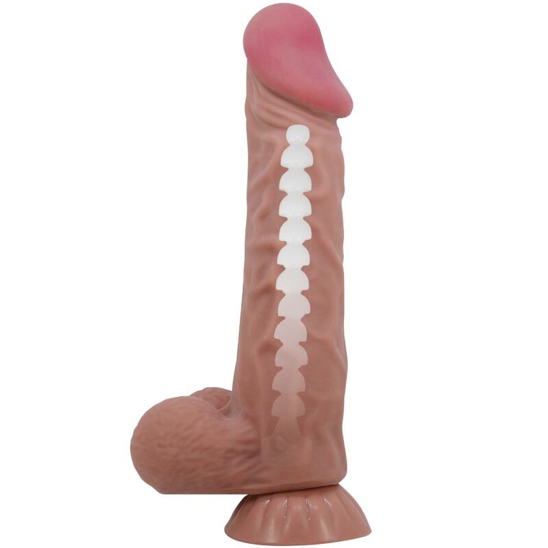 PRETTY LOVE SLIDING SKIN SERIES DILDO REALiSTICO CON VENTOSA PIEL DESLIZANTE MORENO 24 CM