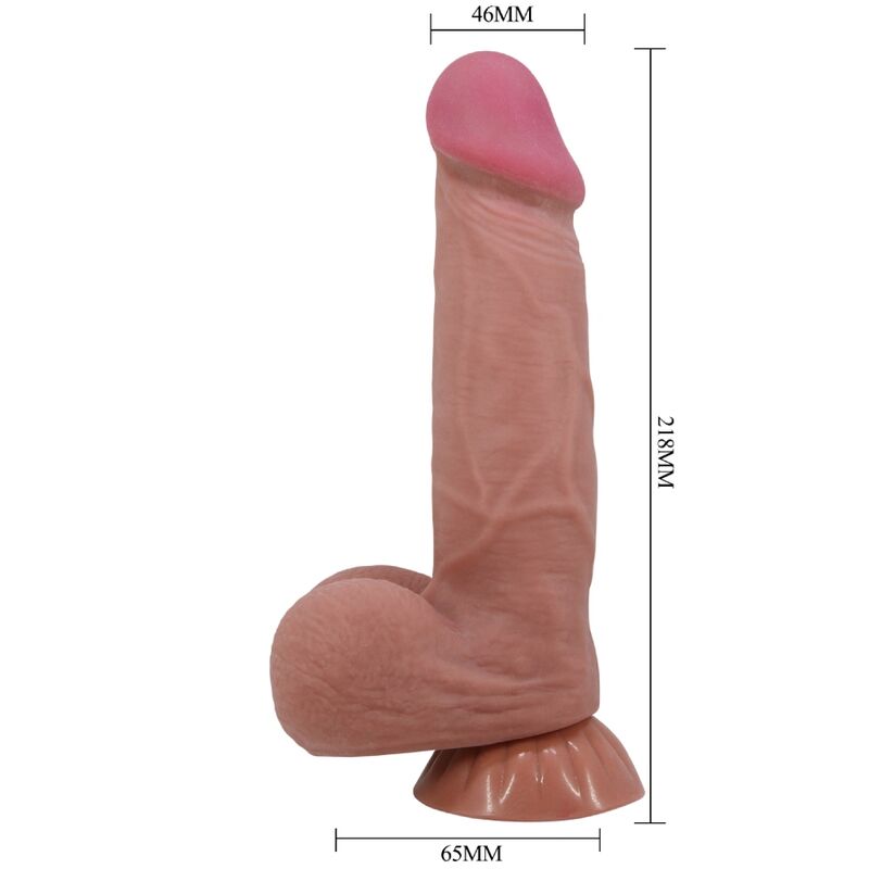 PRETTY LOVE SLIDING SKIN SERIES DILDO REALiSTICO CON VENTOSA PIEL DESLIZANTE MORENO 206 CM