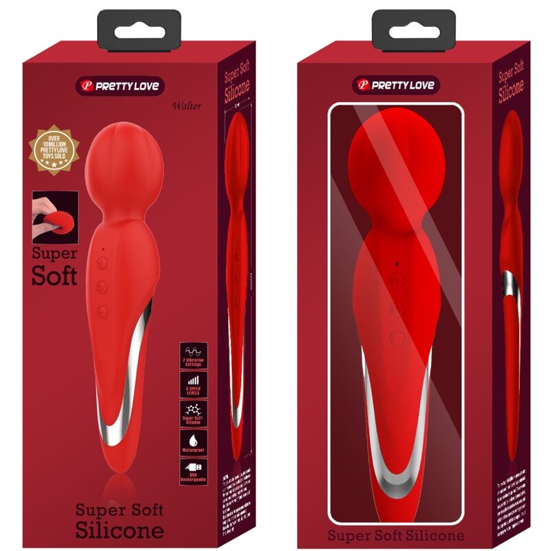 PRETTY LOVE WALTER VIBRADOR WAND ROJO