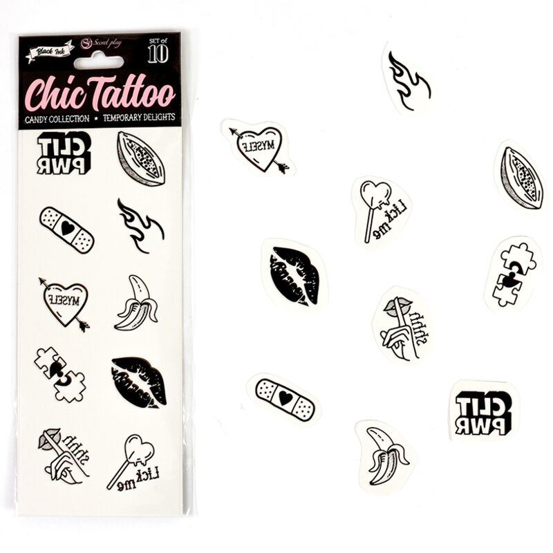 SECRET PLAY SET DE 10 TATTOOS TEMPORALES CANDY COLLECTION