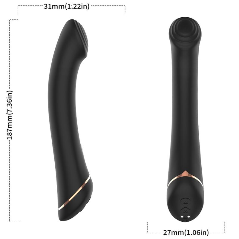 ARMONY VIBRADOR CABEZA PLANA SILICONA NEGRO