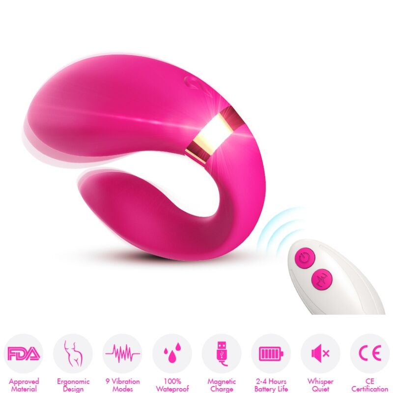 ARMONY CRESCENT VIBRADOR PAREJA CONTROL REMOTO FUCSIA