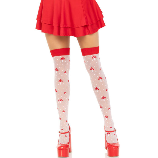 LEG AVENUE CALCETINES ALTOS CHAMPIyONES ROJO BLANCO