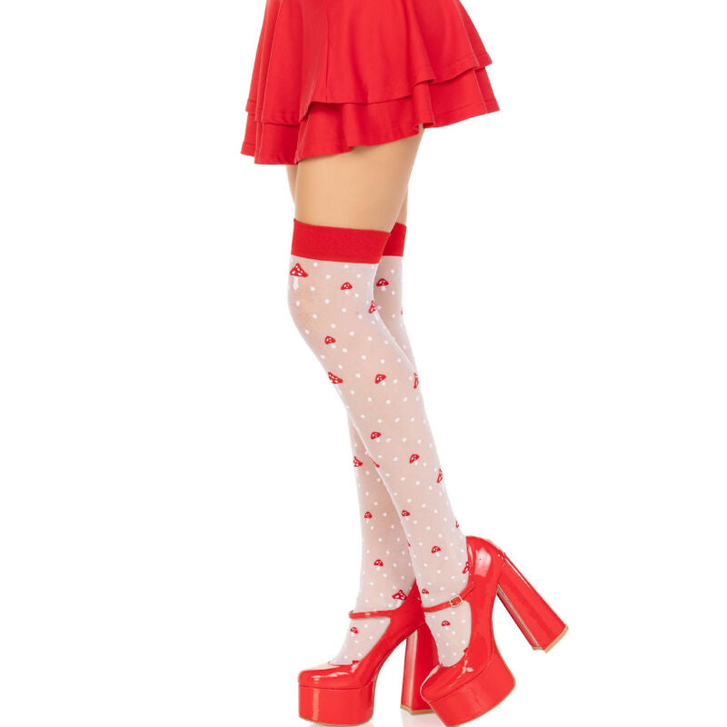 LEG AVENUE CALCETINES ALTOS CHAMPIyONES ROJO BLANCO