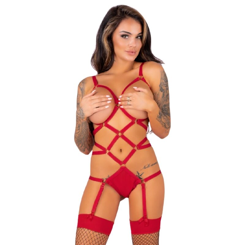 LIVCO CORSETTI FASHION THIARA LC 20213 SET BODY MEDIAS ROJA S M