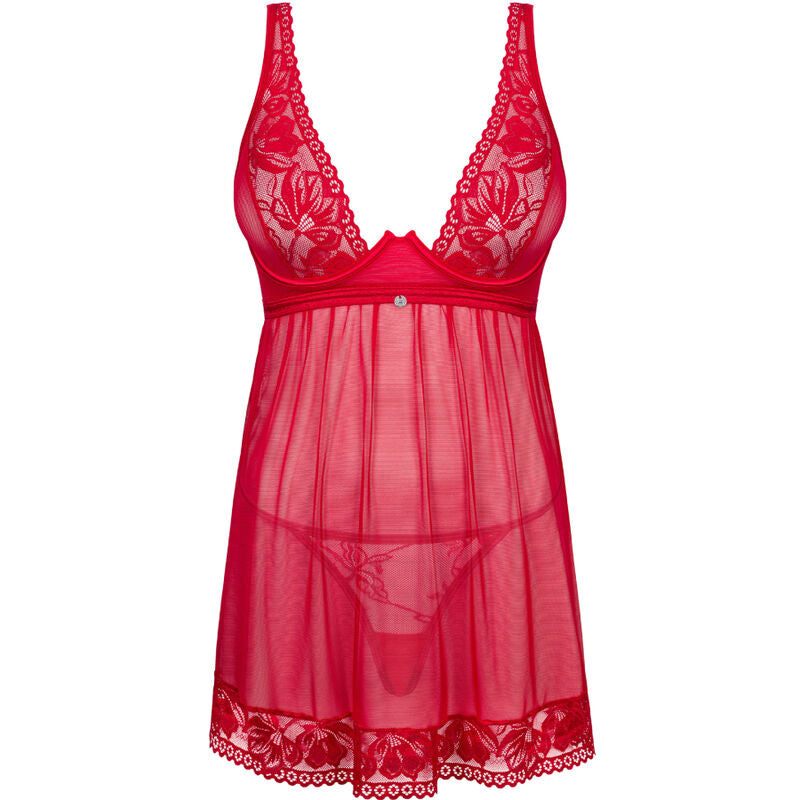 OBSESSIVE LACELOVE BABYDOLL TANGA ROJO M L