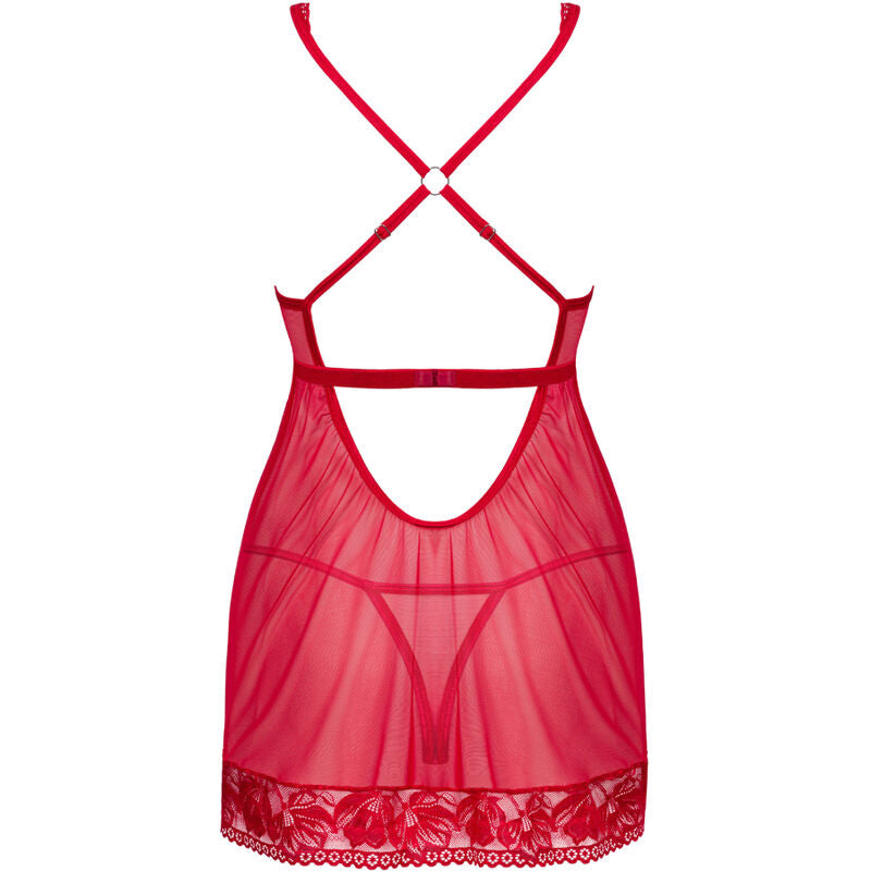 OBSESSIVE LACELOVE BABYDOLL TANGA ROJO M L