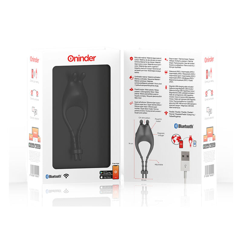 ONINDER PAMPA ANILLO VIBRADOR AJUSTABLE Y MULTIPOSICION APP GRATUITA