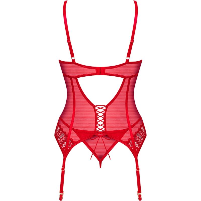 OBSESSIVE INGRIDIA CORSET TANGA ROJO XS S