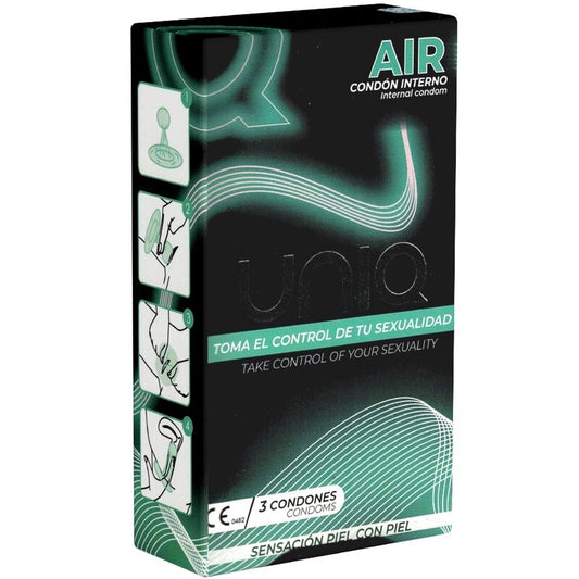 UNIQ AIR PRESERVATIVO FEMENINO SIN LATEX 3 UNIDADES