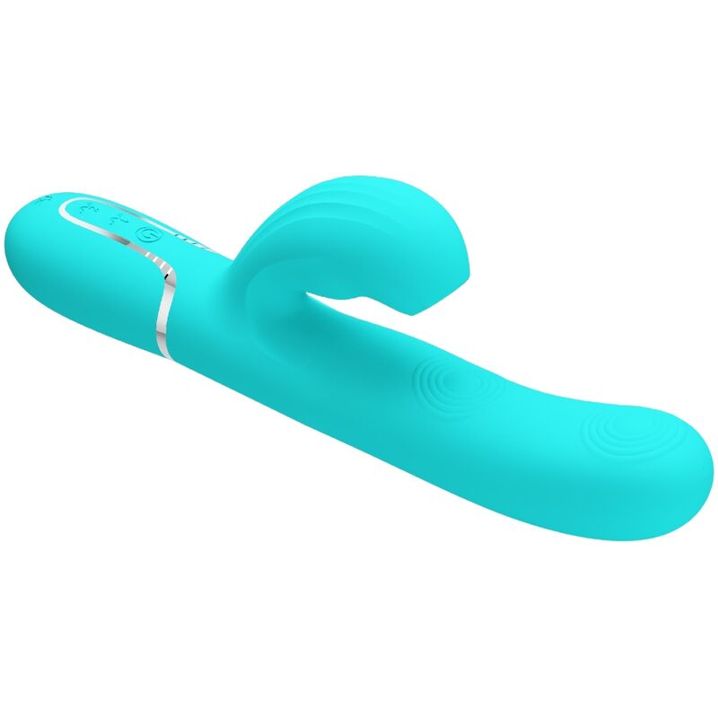 PRETTY LOVE PERLITA VIBRADOR PUNTO G 3 EN 1 MULTIFUNCIoN VERDE AGUA