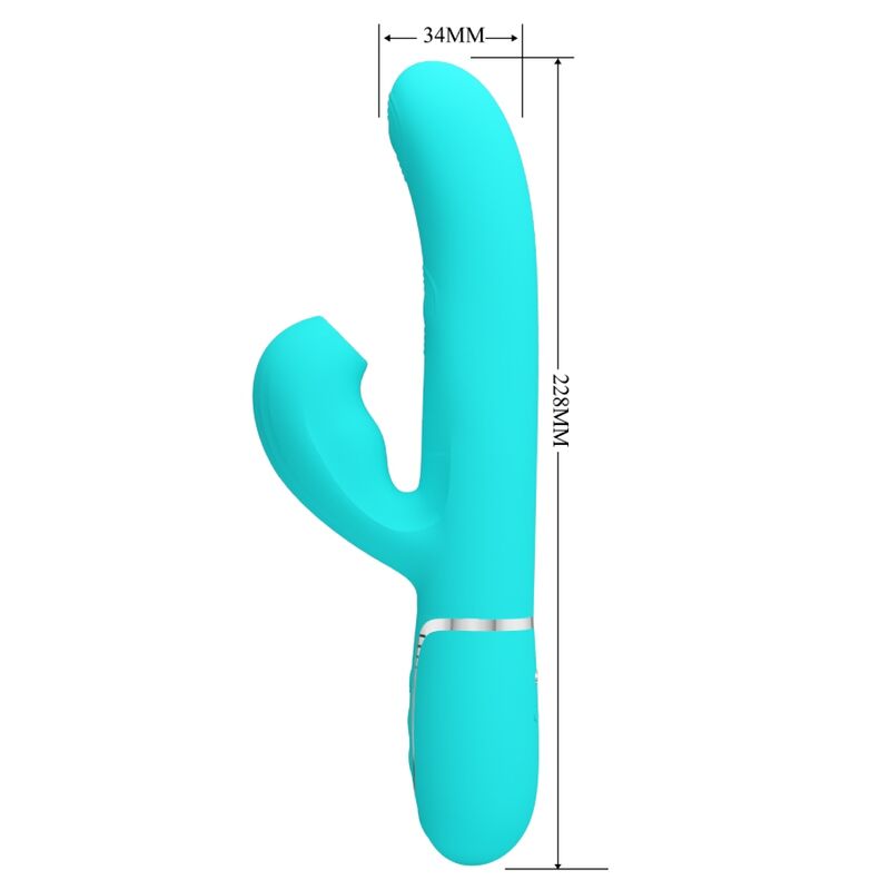 PRETTY LOVE PERLITA VIBRADOR PUNTO G 3 EN 1 MULTIFUNCIoN VERDE AGUA