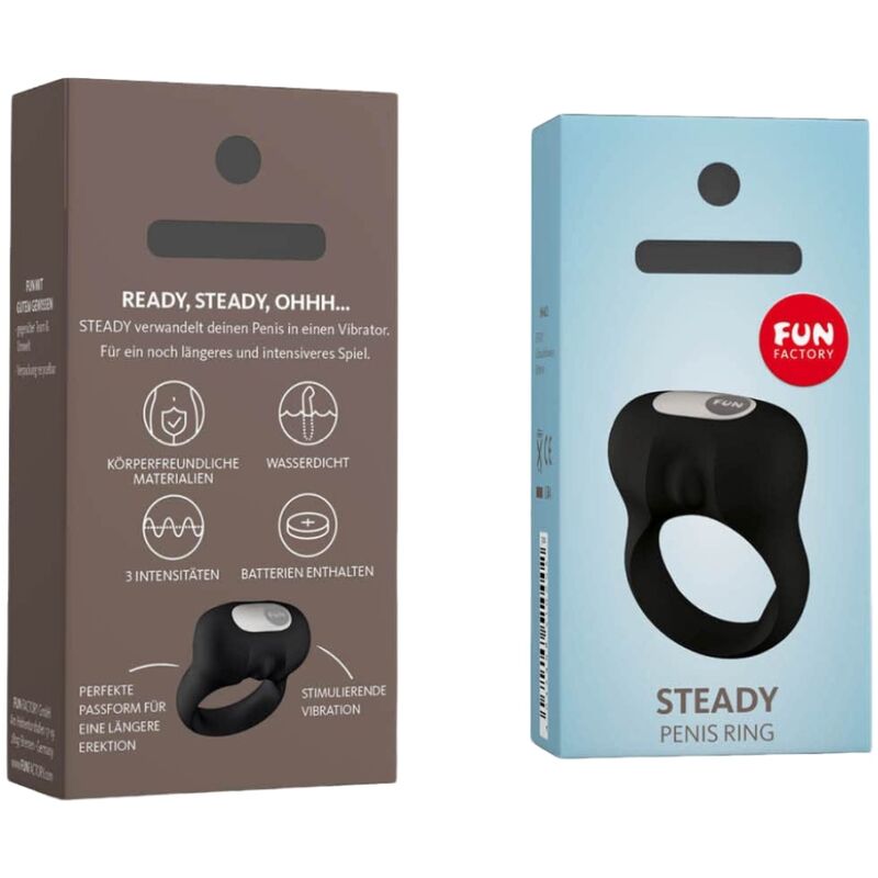 FUN FACTORY STEADY ANILLO PENE CON VIBRACIoN NEGRO