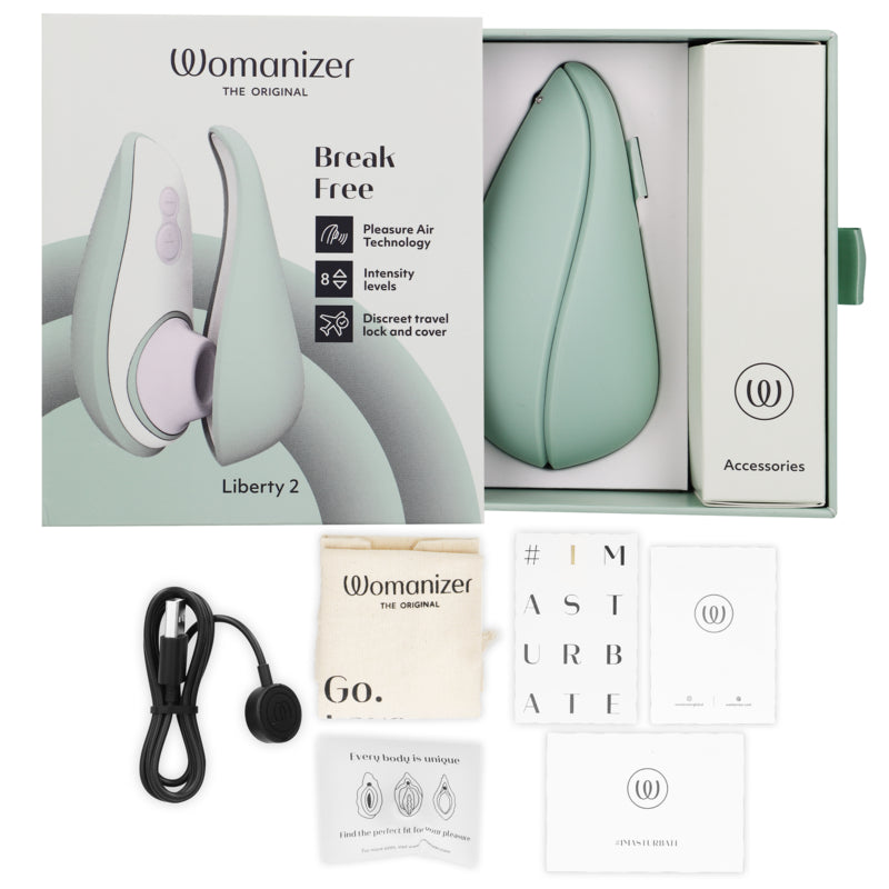 WOMANIZER LIBERTY 2 ESTIMULADOR SUCCIONADOR CLITORIS VERDE CLARO