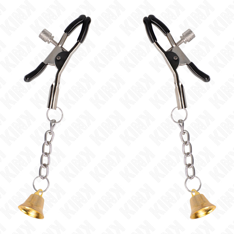 KINK PINZAS PARA PEZONES CON COLGANTE DE CAMPANA DORADO 6 CM