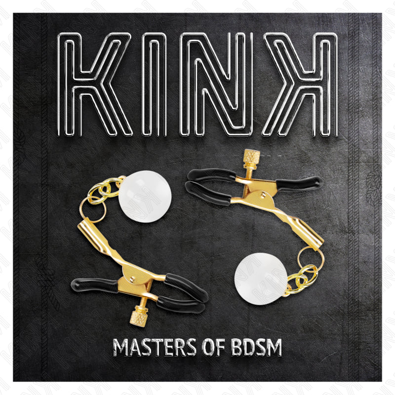 KINK PINZAS PARA PEZONES DORADAS CON COLGANTE DE VIDRIO 6 CM