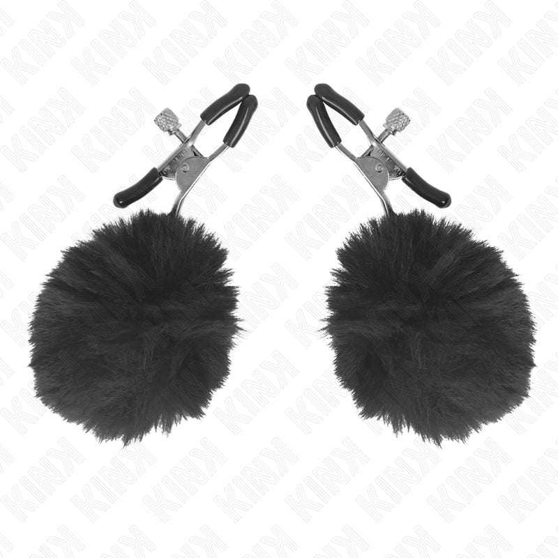 KINK PINZAS PARA PEZONES CON POMPaN NEGRO 6 CM