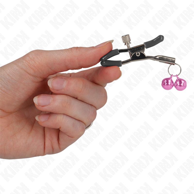 KINK PINZAS PARA PEZONES CON DOBLE CAMPANILLA ROSA 6 CM