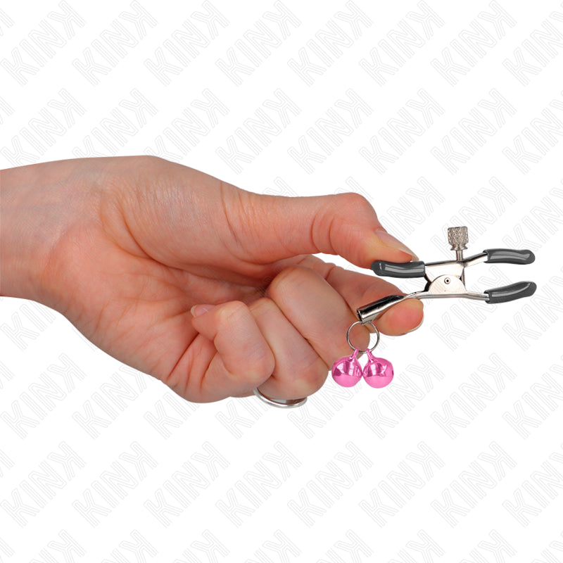 KINK PINZAS PARA PEZONES CON DOBLE CAMPANILLA ROSA 6 CM