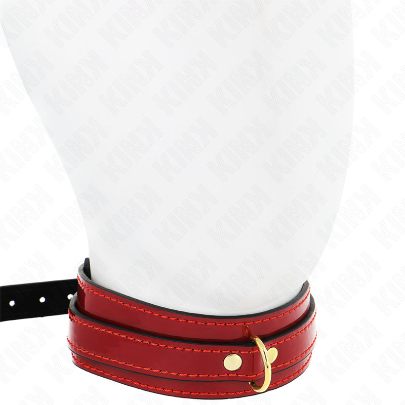 KINK COLLAR AJUSTABLE ROJO VINO DETALLES DORADOS 29 425 CM X 4 CM