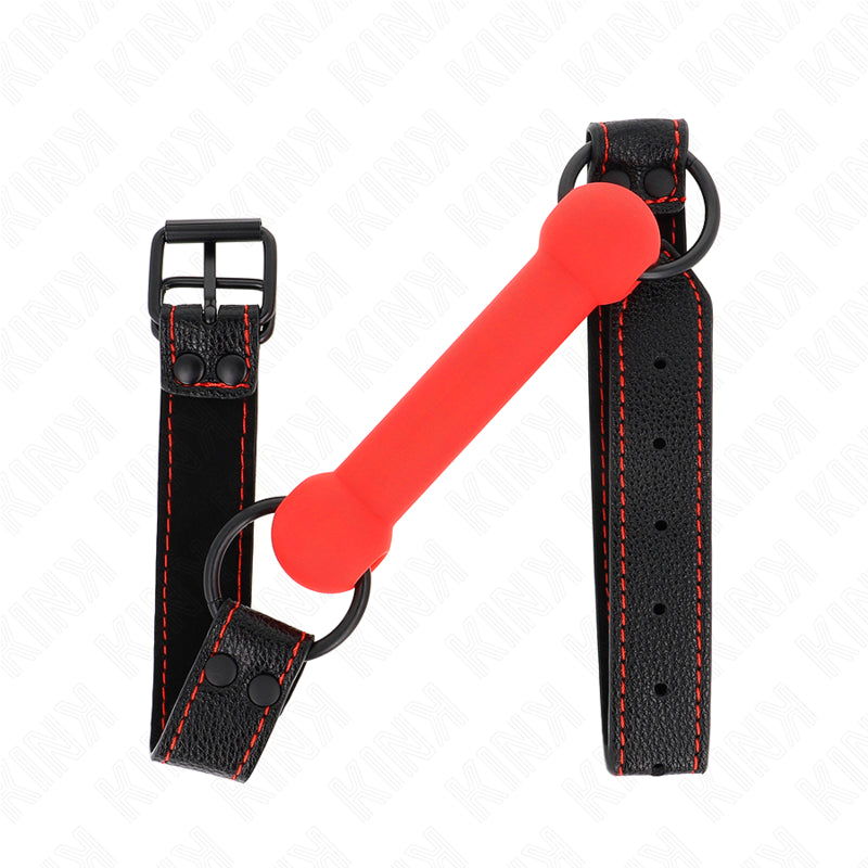 KINK MORDAZA FORMA DE HUESO CON CORREA POLIPIEL ROJO AJUSTABLE 41 57 CM