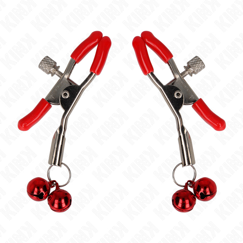 KINK PINZAS PARA PEZONES ROJAS CON DOBLE CAMPANILLA ROJO 6 CM