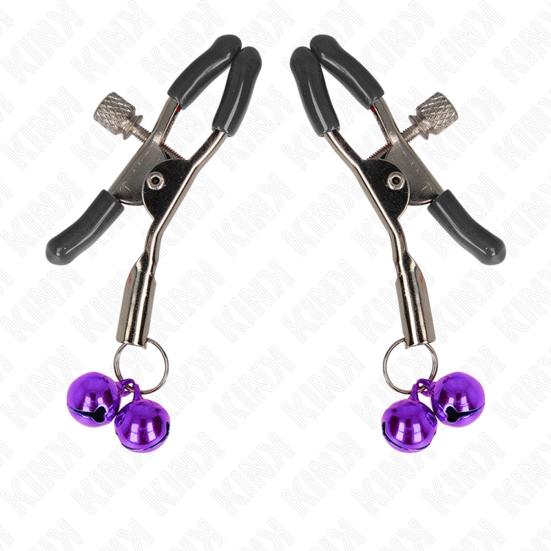 KINK PINZAS PARA PEZONES CON DOBLE CAMPANILLA VIOLETA 6 CM