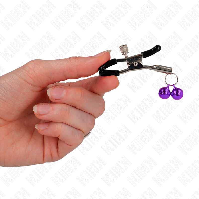 KINK PINZAS PARA PEZONES CON DOBLE CAMPANILLA VIOLETA 6 CM