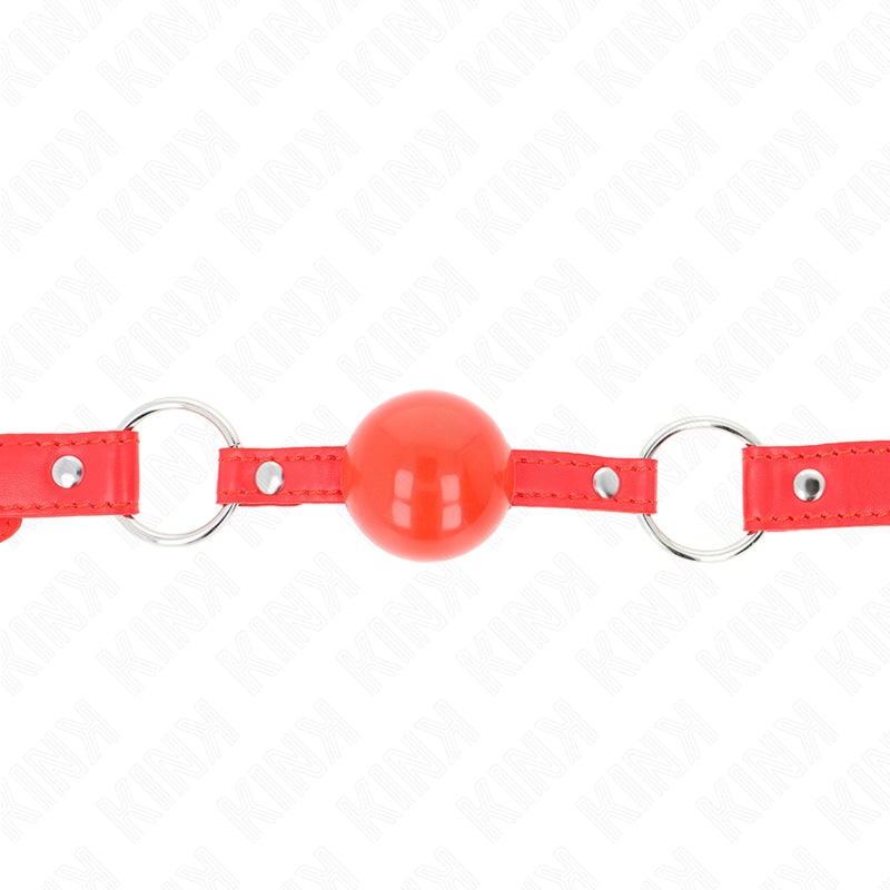 KINK MORDAZA DE BOLA 4 CM TPE CON CANDADO ROJO 60 x 2 CM