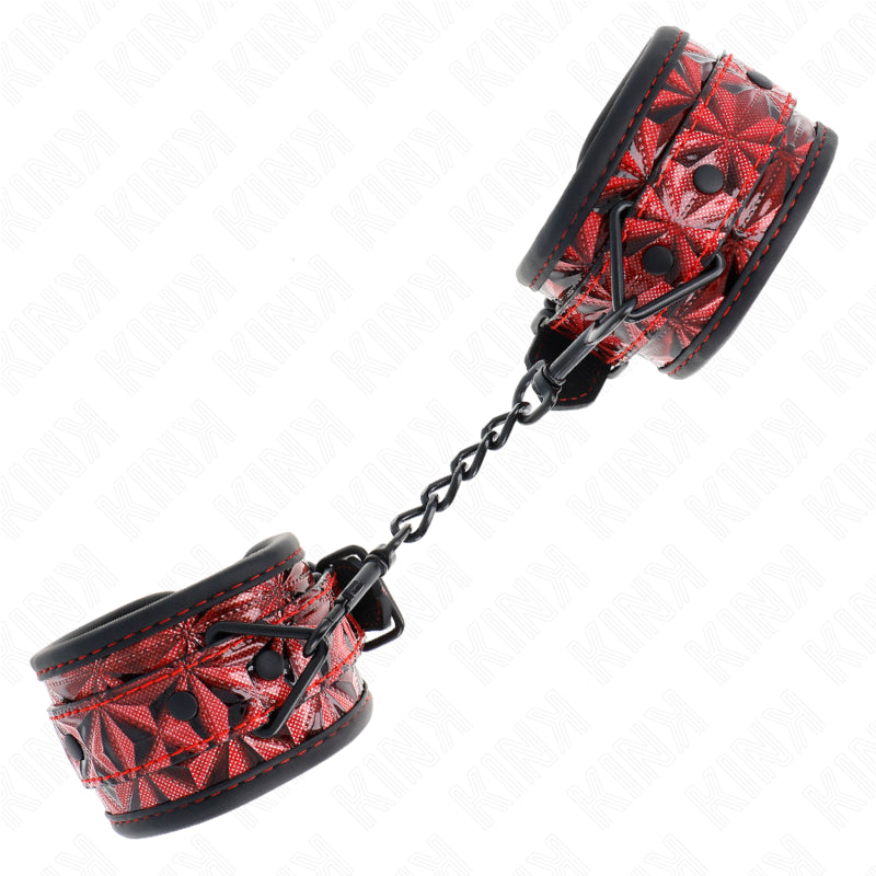 KINK MUaEQUERAS CON PATRaN DE DIAMANTES ROJO OSCURO AJUSTABLE 17 26 CM X 55 CM