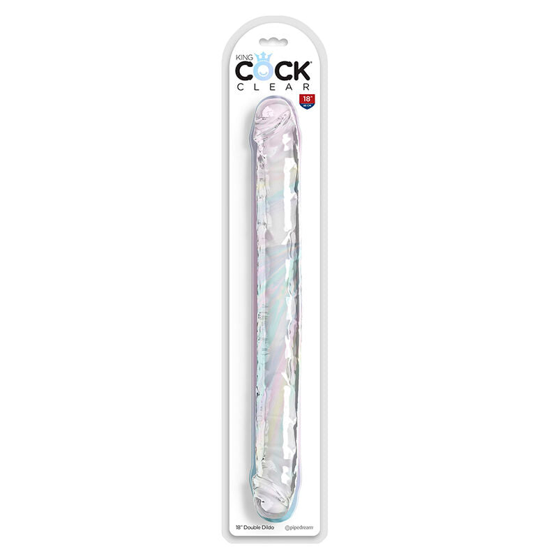 KING COCK DOUBLE TROUBLE DILDO DOBLE 46 CM TRANSPARENTE