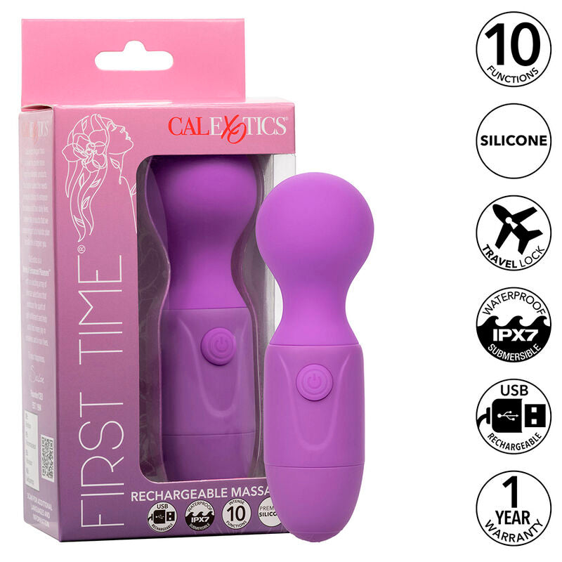 CALEXOTICS FIRST TIME MASAJEADOR RECARGABLE 10 VIBRACIONES VIOLETA