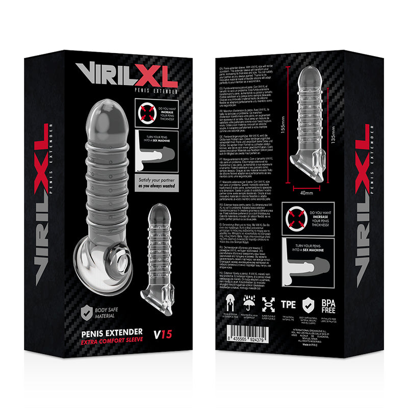 VIRILXL EXTENSION Y FUNDA DE PENE V15 TRANSPARENTE